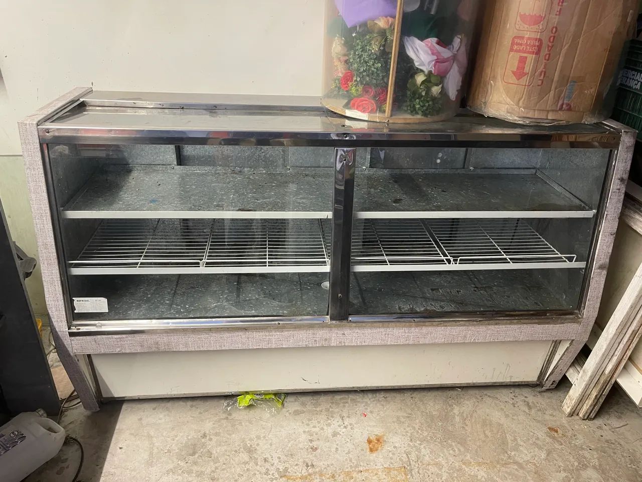 BALCÃO EXPOSITOR COMERCIAL EM AÇO INOX + VIDRO | ÓTIMO PARA COMÉRCIO
