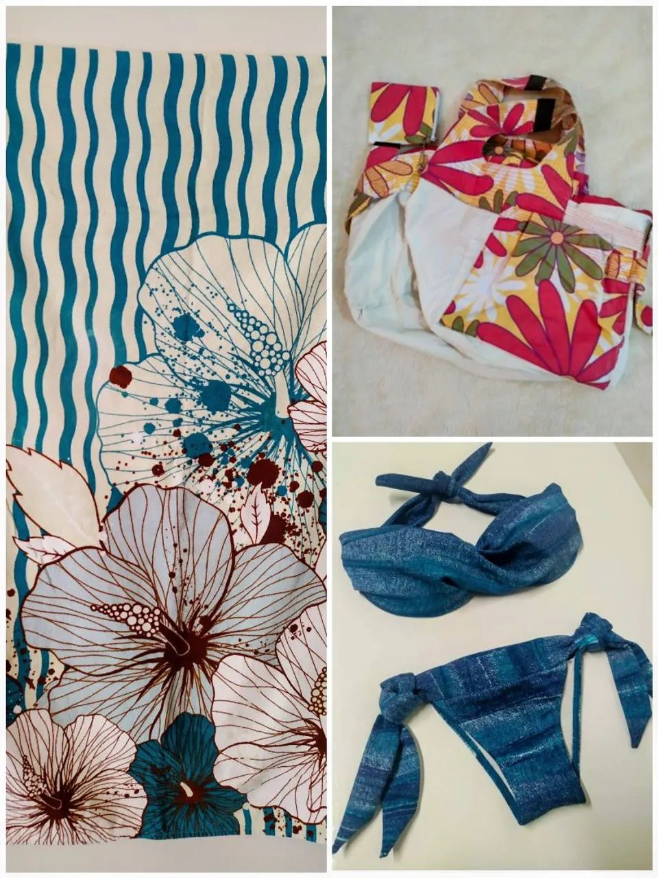 Kit Praia (3 itens) Toalha/ Bolsa/ Biquíni 