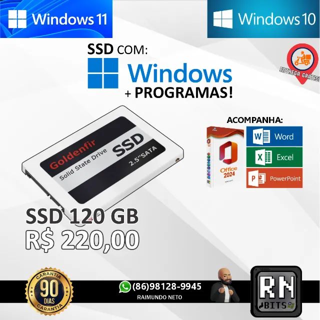 SSD 120 GB Formatado com Windows