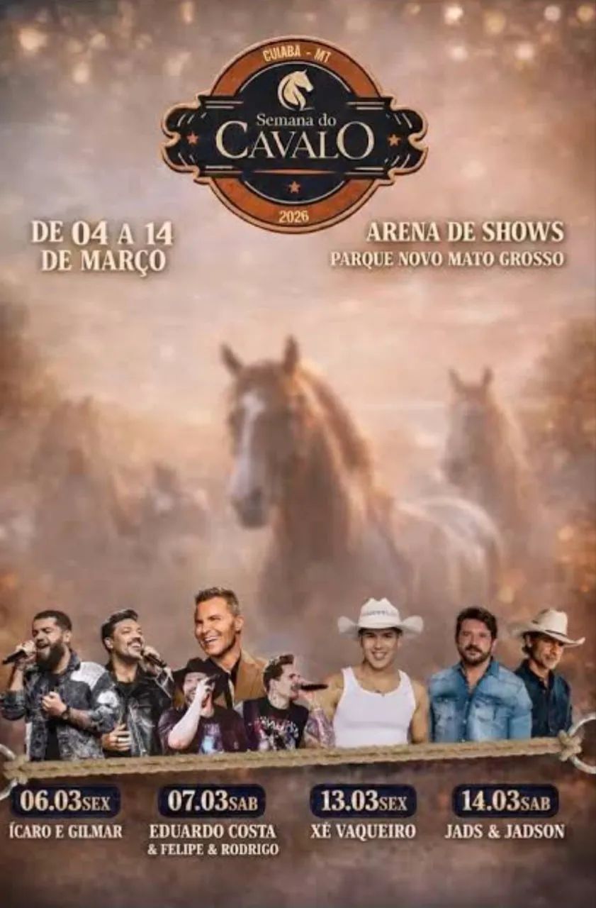 2 Ingressos Camarote Show Jads e Jadson Semana do Cavalo