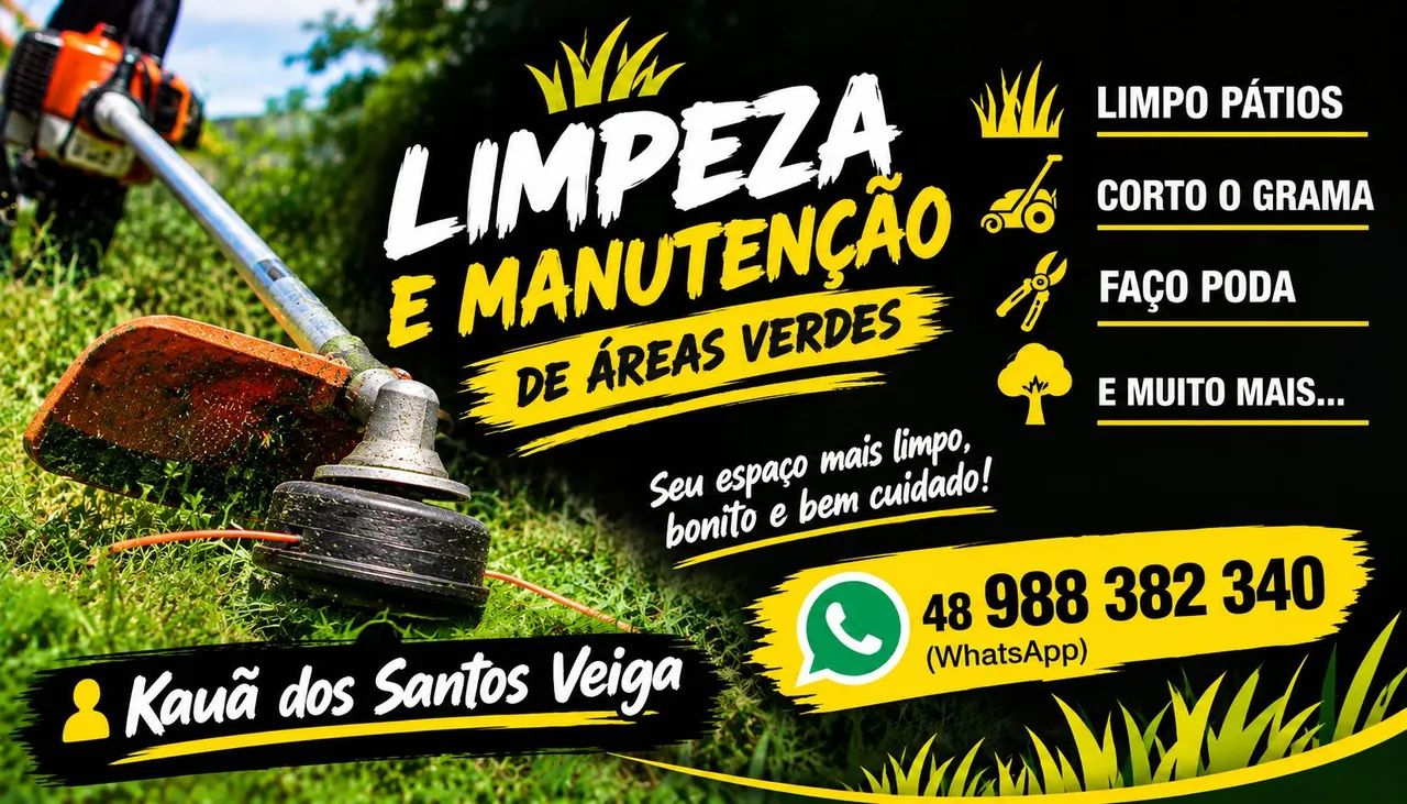 Limpo pátio faço poda 
