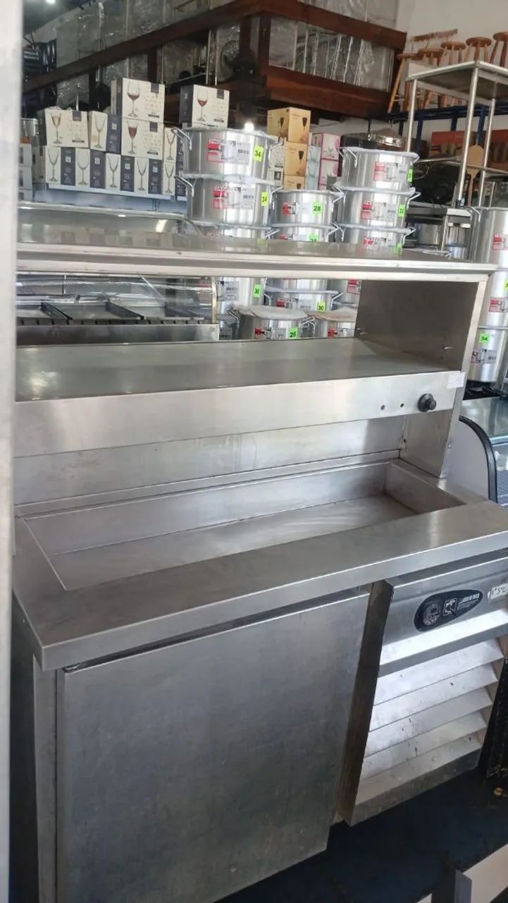 Balcão de encosto de aço inox 