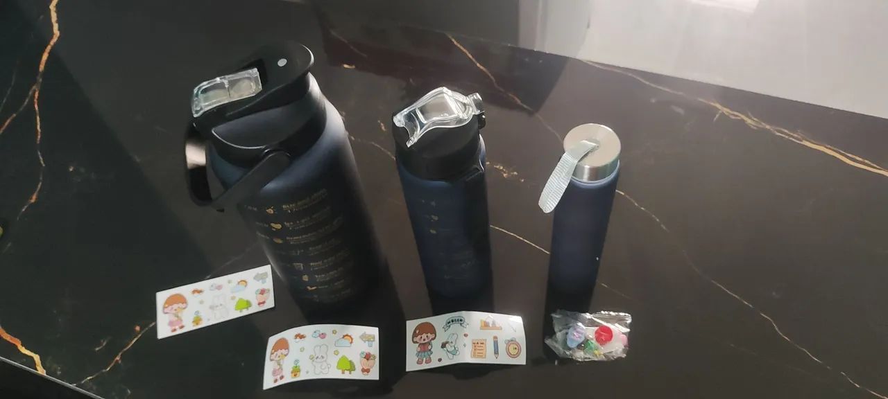 kit garrafas para academia squeese 