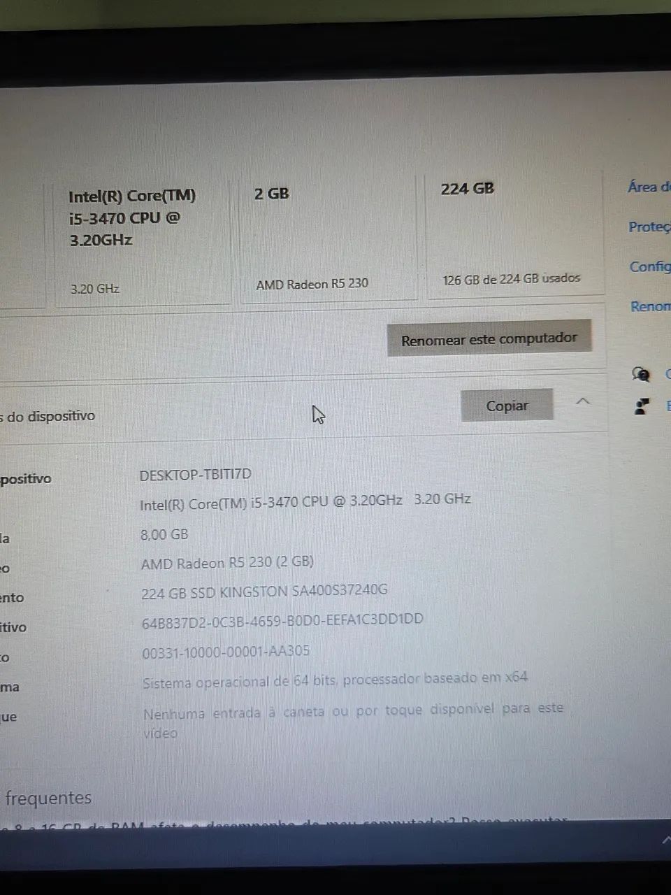  CORE i5  3.20ghz, 8 gigas, SSD 240 e Placa de video - Foto 4