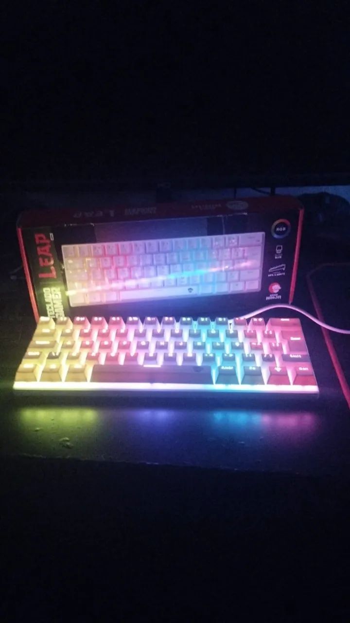 Teclado Mecânico Rgb Usb 60% Branco