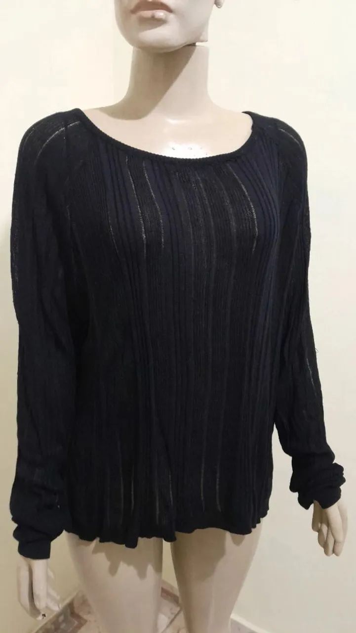 Blusa Preta de Crochet  - Foto 3