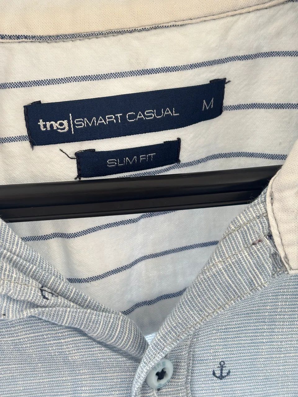 Camisa masculina azul TNG - Foto 4