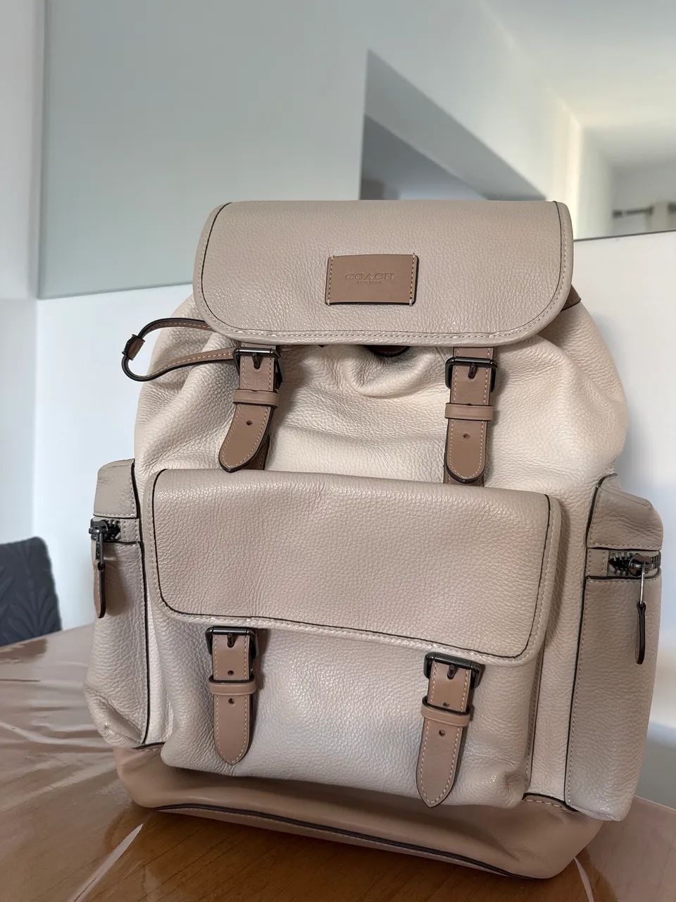 Mochila Coach Sprint CJ516 em couro legítimo