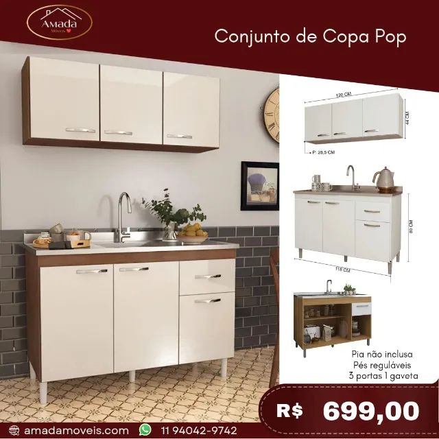 Conjunto de Copa Pop, a pronta entrega 