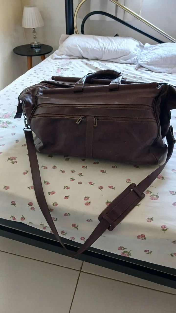 Bolsa grande Couro legítimo viagem