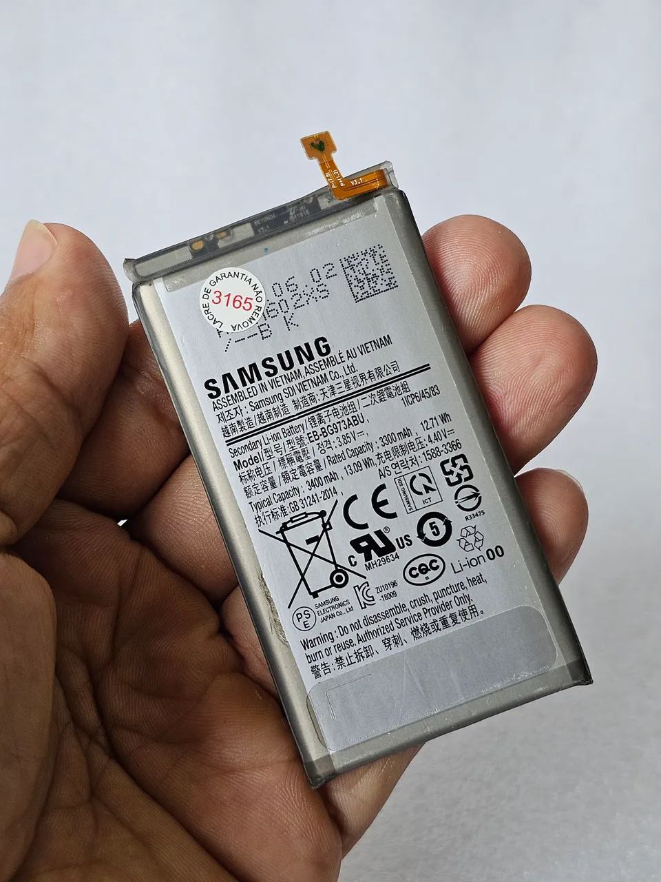 Bateria Original Samsung galaxy S10 Normal SM-G973F Nacional Semi Nova fotos reais 3165