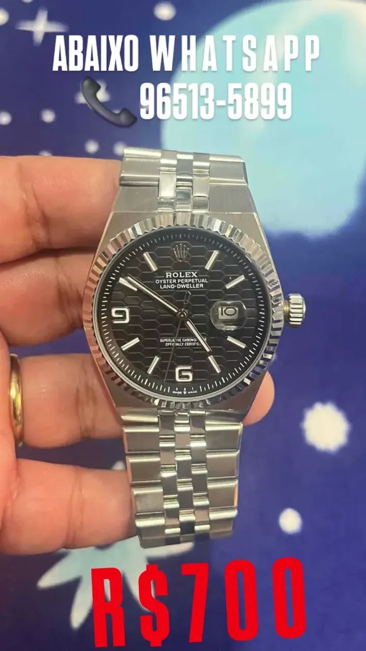 Relógio ROLEX AUTOMÁTICO MODELO LAND DWELLER MOSTRADOR PRETO  - Foto 2
