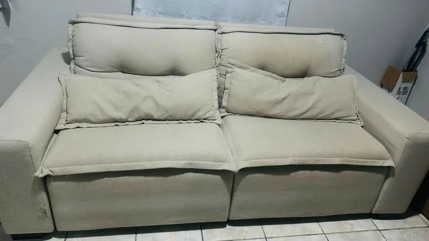 sofé retrátil e reclinável de 3 lugares 