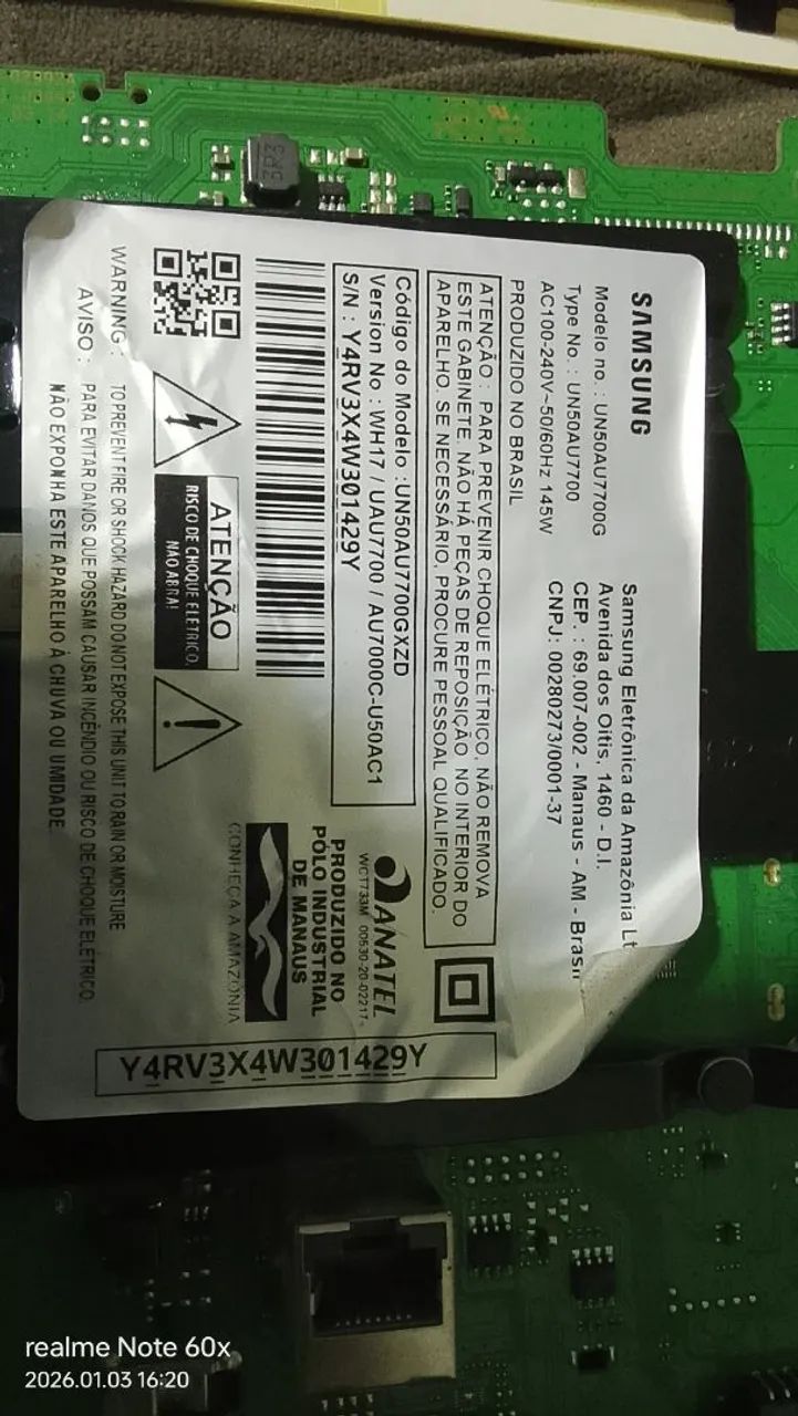 Placa completa Samsung UN50AU7700G