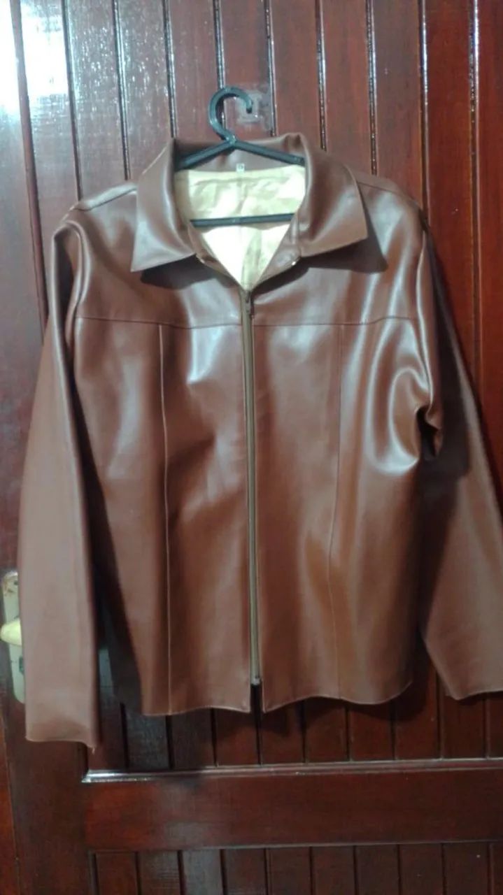 Jaqueta Marron Unixess estilo de couro tamanho G