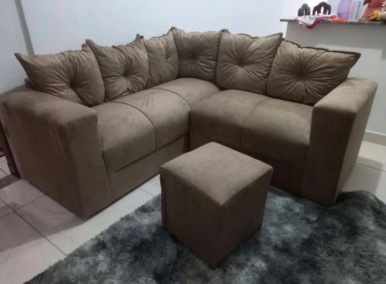 SOFÁ DE CANTO + PUFF EM PROMOÇÃO - Foto 4