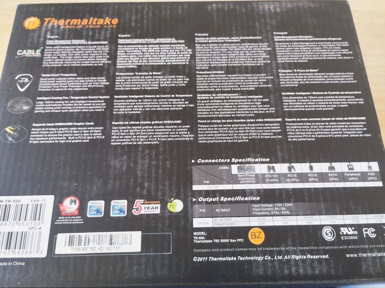 Fonte de Alimentação THERMALTAKE TR2 500W - NOVA  - Foto 5