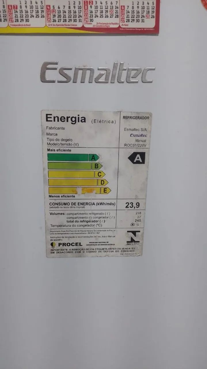 GELADEIRA ESMALTEC ROC31 - Foto 2