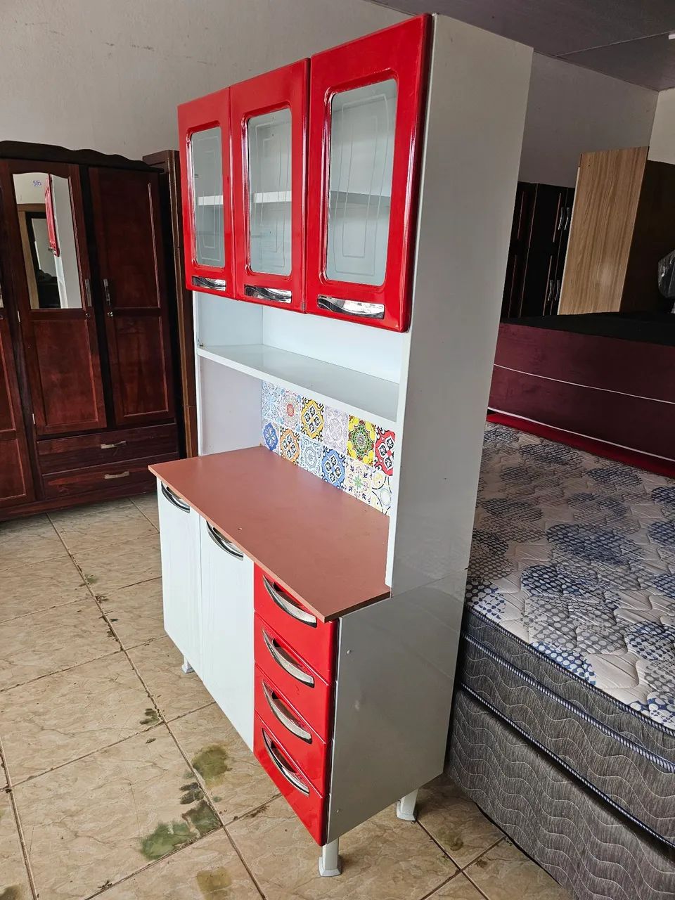 Armário de cozinha usado foi pintado - Foto 3