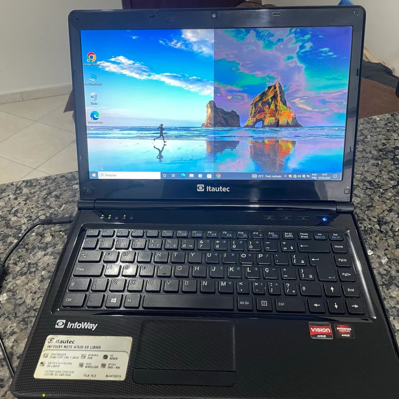 Notebook Itautec A7520 14? - 320GB HD - Funcionando - Leia o Anúncio