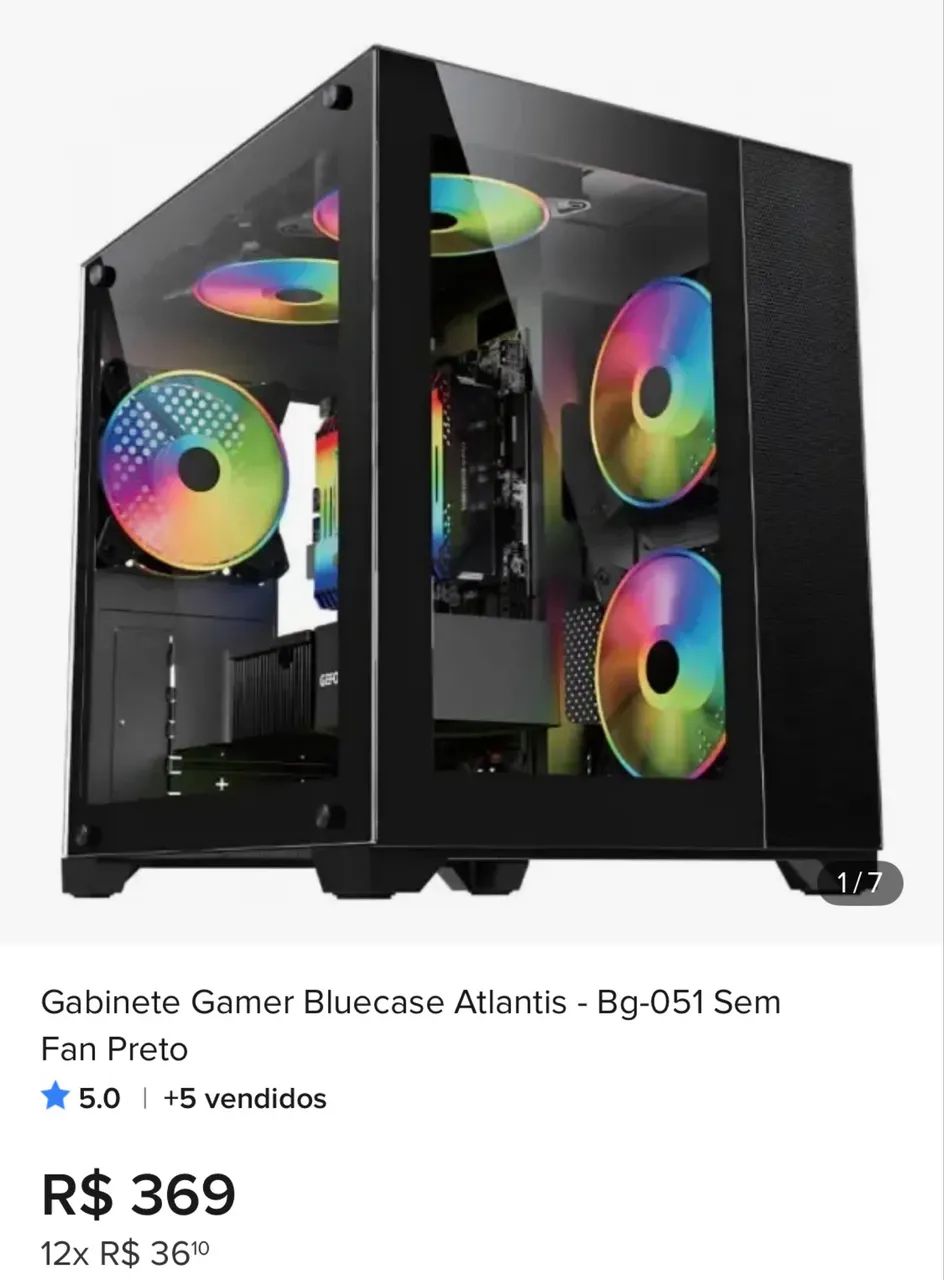 Gabinete Water cooler fonte e fans  - Foto 2