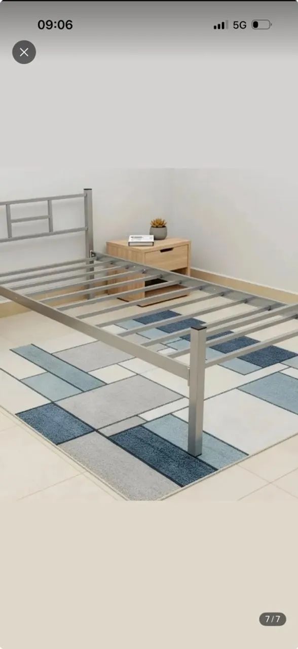 Cama solteiro estrutura de ferro  - Foto 2