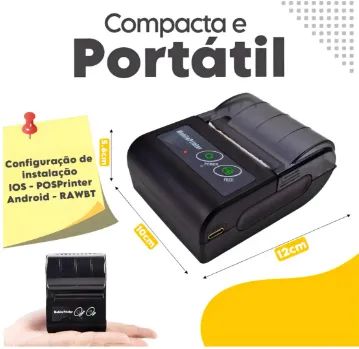 Mini Impressora Portatil Bluetooth Premium Kit C/ 10 Bobinas - Foto 4