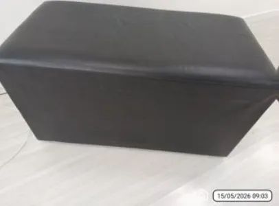 Puff de courino preto - Foto 2