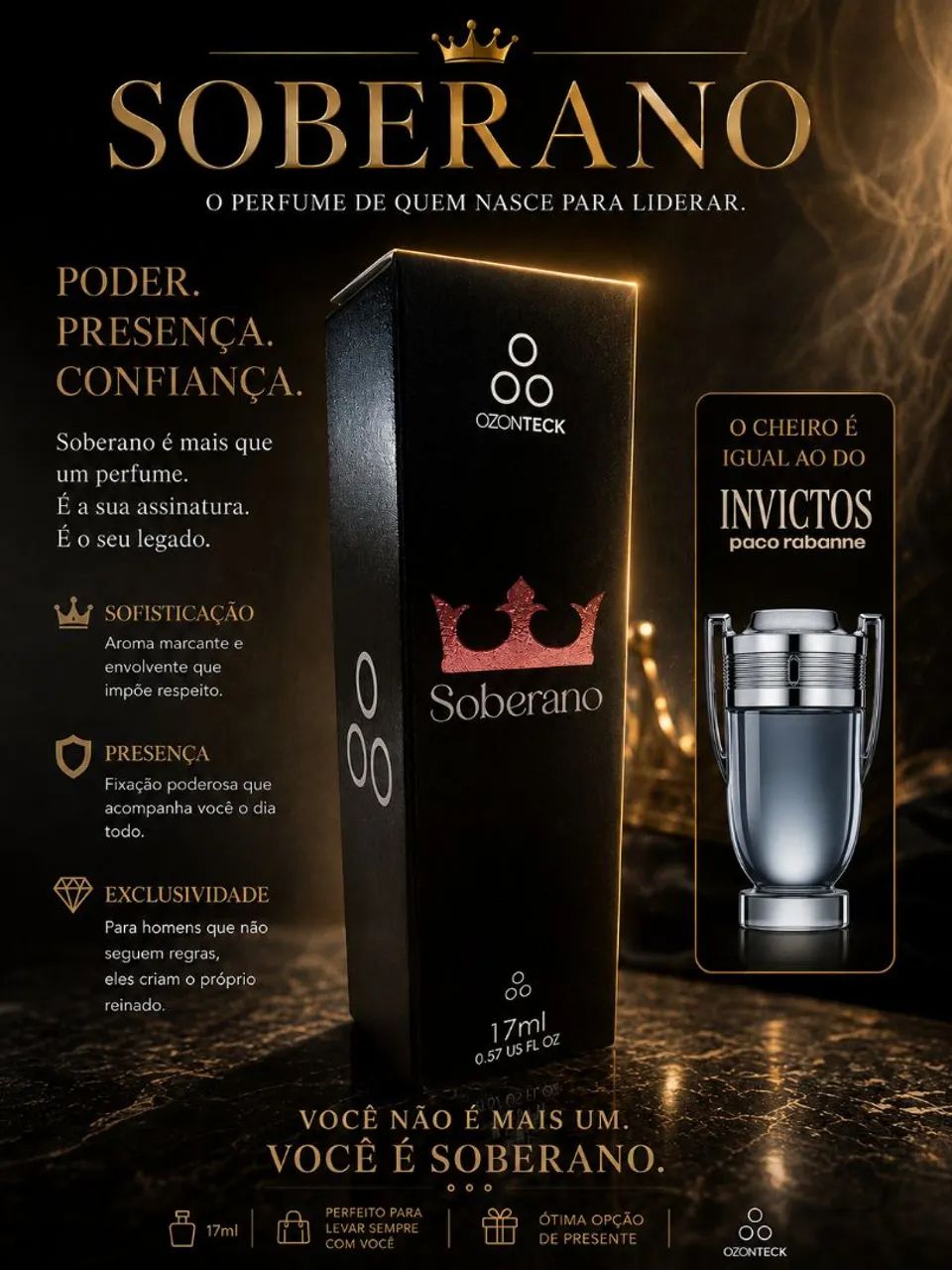 Perfume Soberano ( essência invictos paco rabanne)