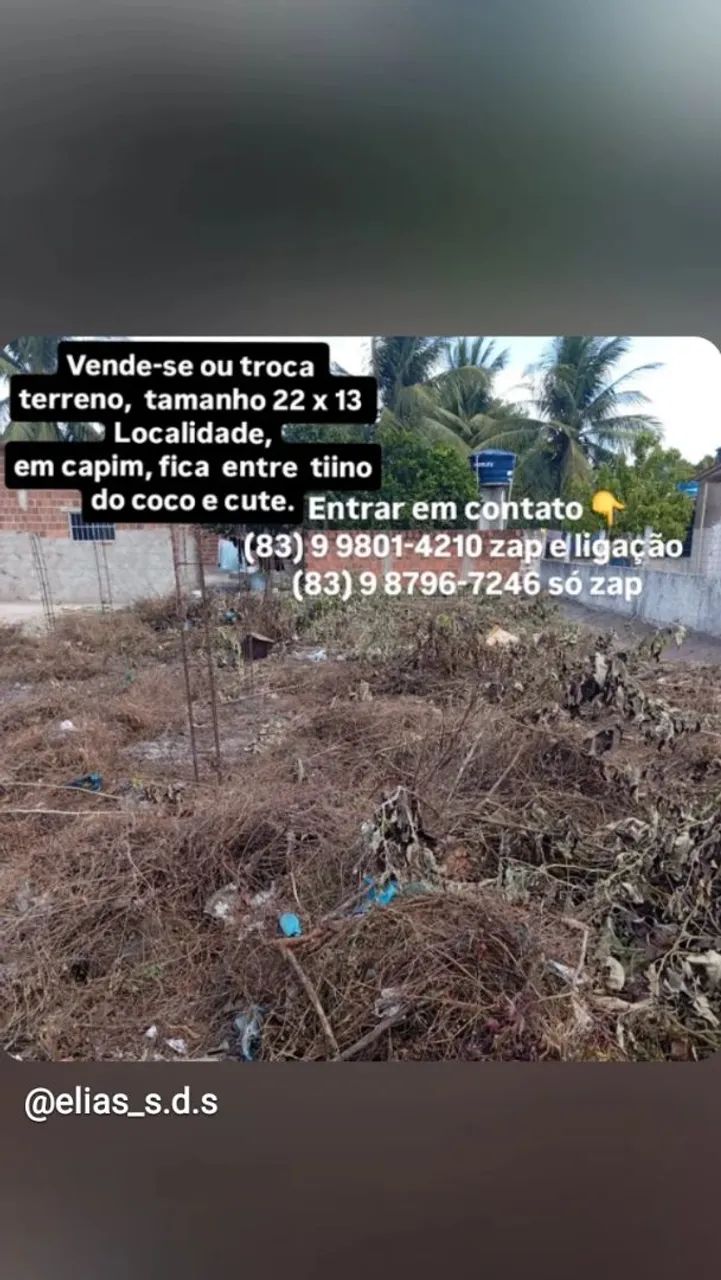 Vendo terreno, ou faço troca  