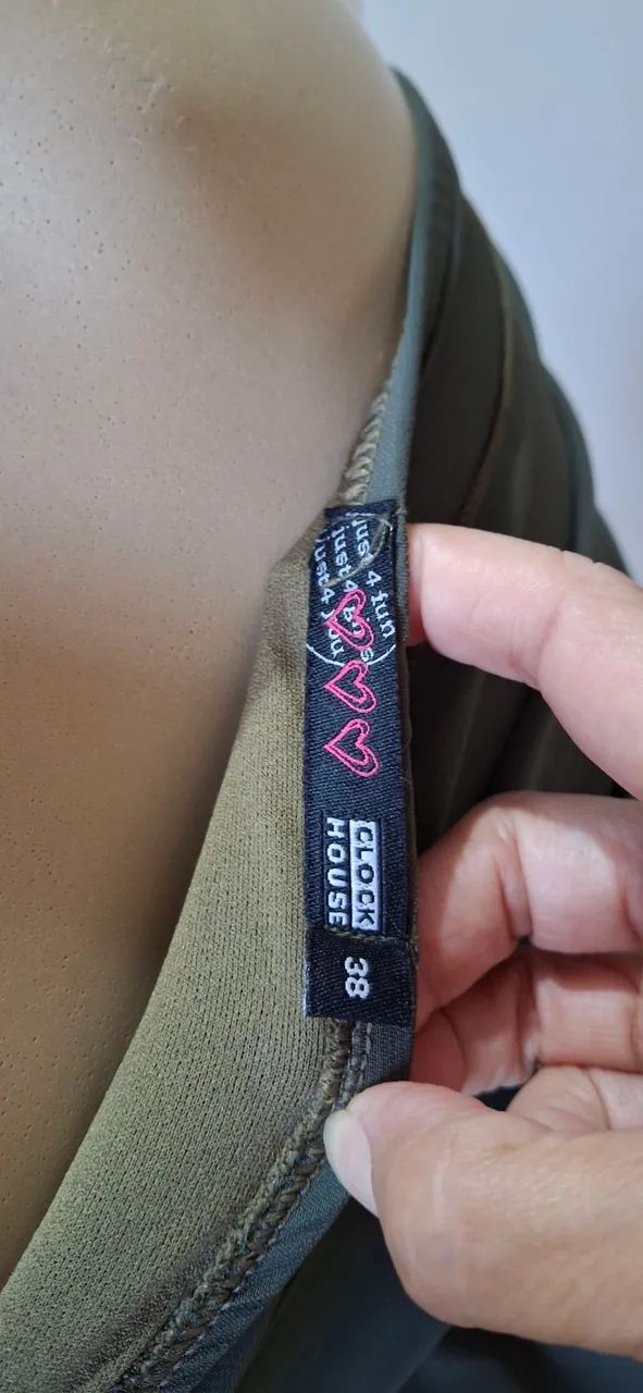 Vestido verde militar com bolsos - Foto 4