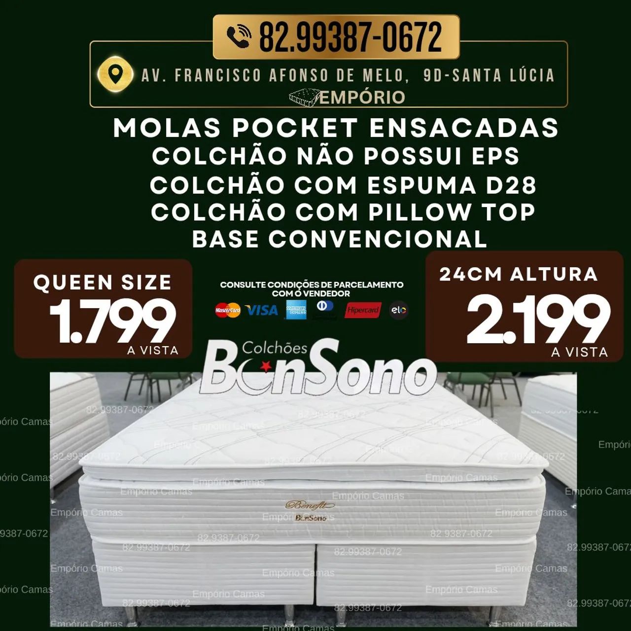 Cama queen size e king size  base bipartida e colchao novos de fabrica  molas pocket 