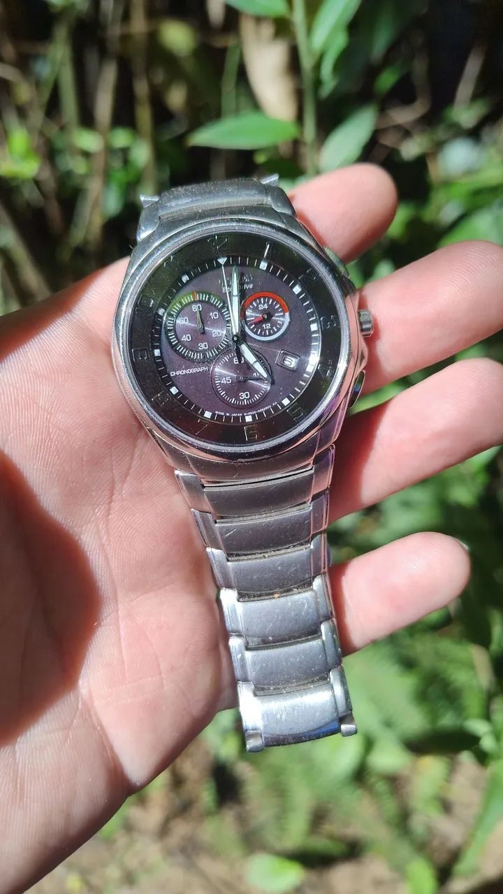 Relógio Citizen Eco Drive Cronógrafo Safira