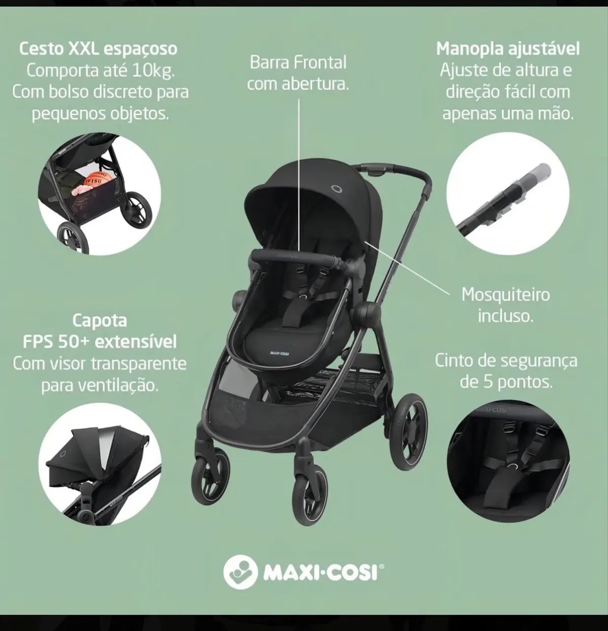 Carrinho  e Bebe Conforto Maxi Cosi Anna 3 Completo - Foto 4