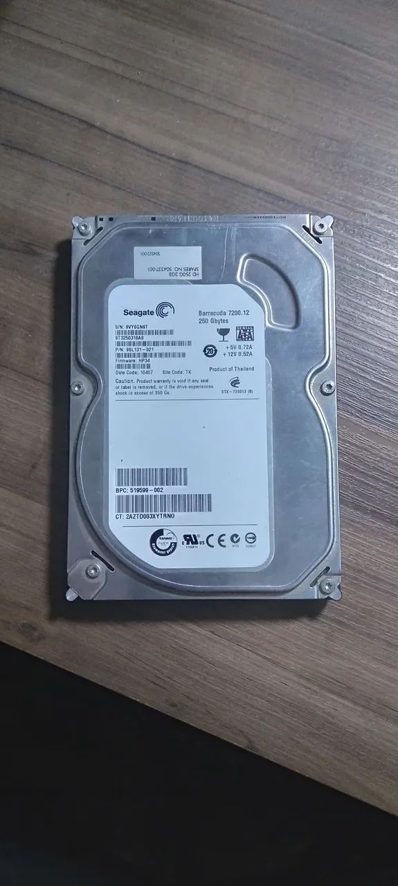 HDs desktop seagate 250GB /WD blue 1.0TB - Armazenamento