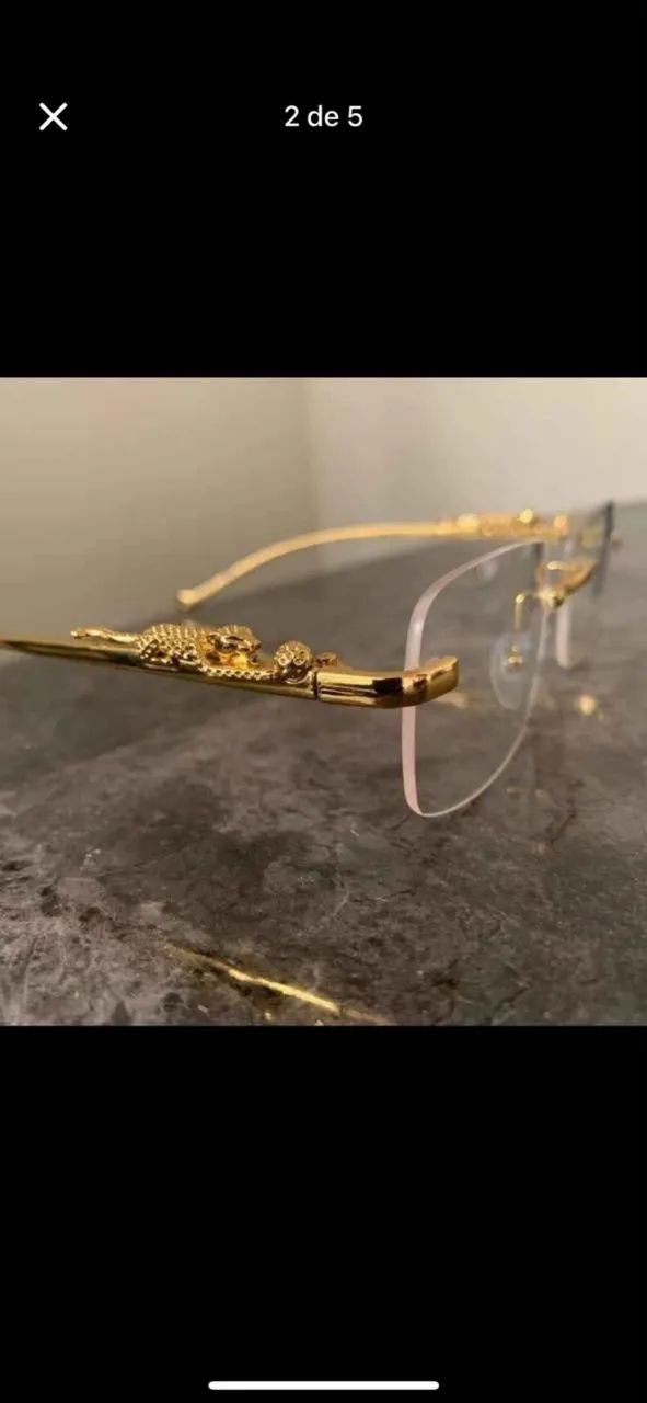 Óculos uniseex dourado