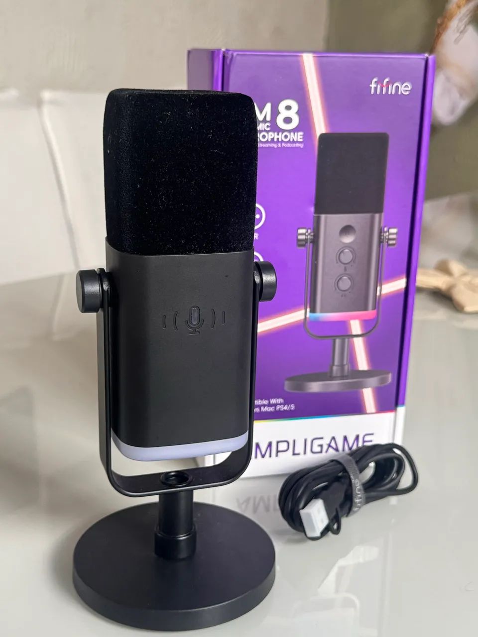 Microfone Fifine M8 ? Nunca usado - Foto 4