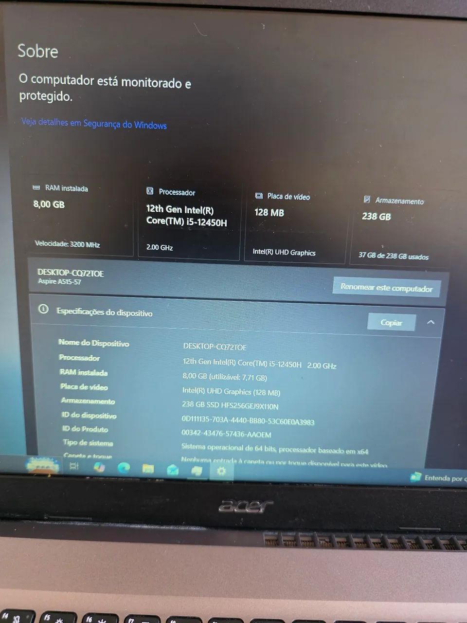 Notebook i5 12 geração + 8gb ram e SSD 256gb - Foto 5