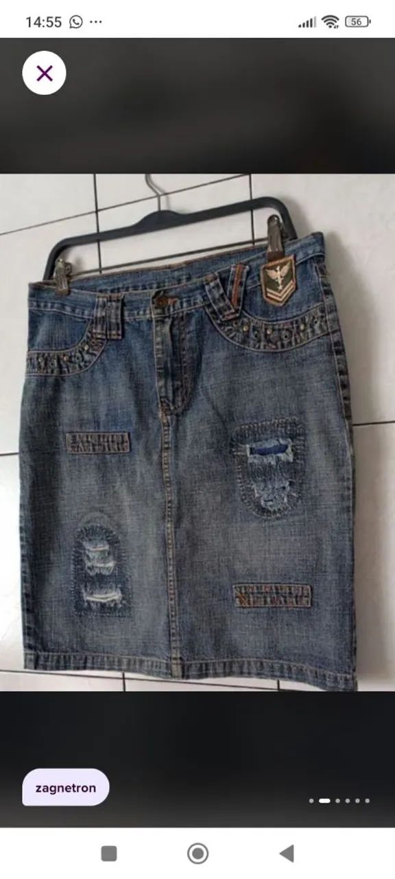 Saia Zagnetron jeans retrô tamanho 42 - Foto 2