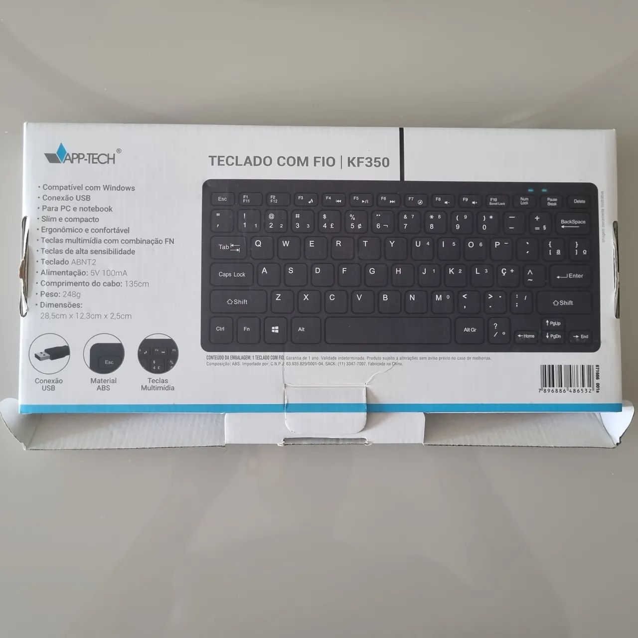Teclado Slim App-Tech KF350 - Pouco Uso! - Foto 2