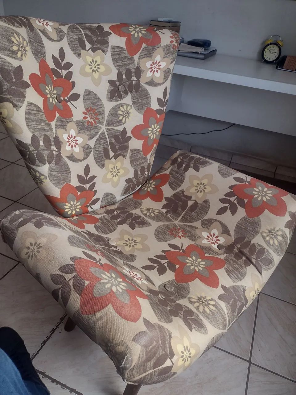 Poltrona Decorativa Estampa Floral 