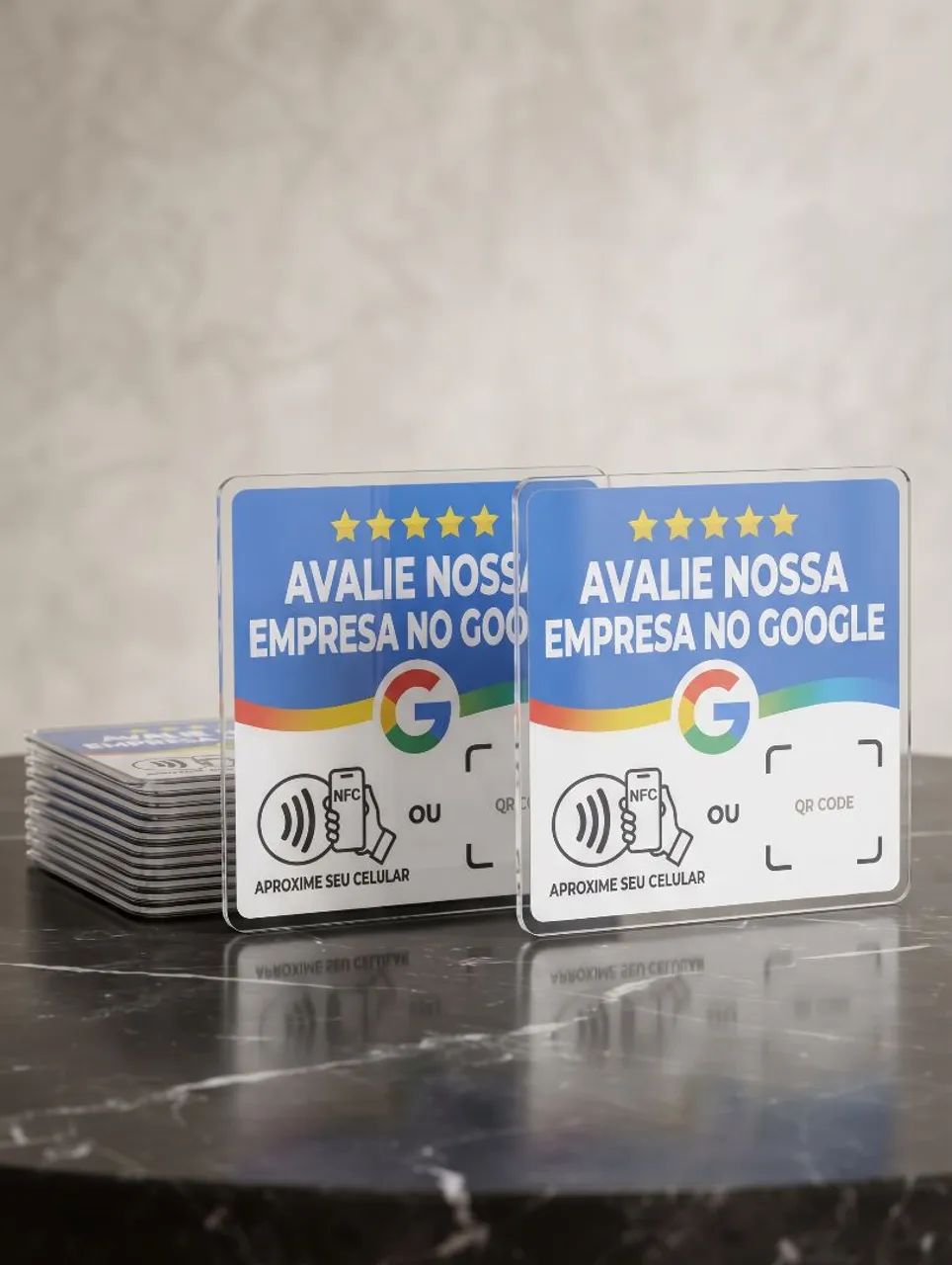 Placa de Avaliação Google (NFC + QR Code)