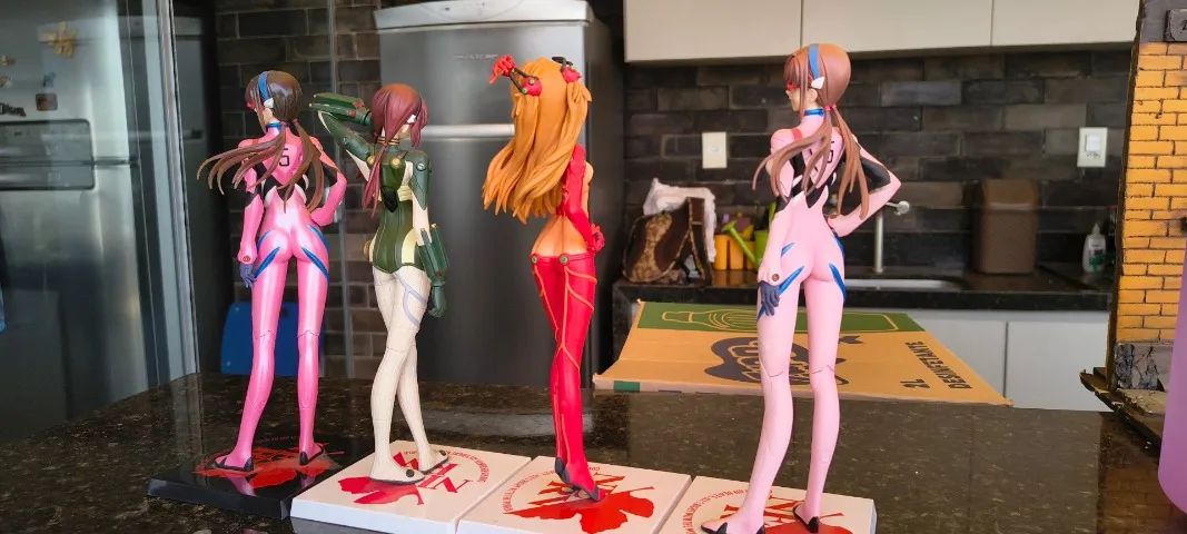 Evangelion Asuka e Mari Action Figures Estátuas do Anime - Foto 2