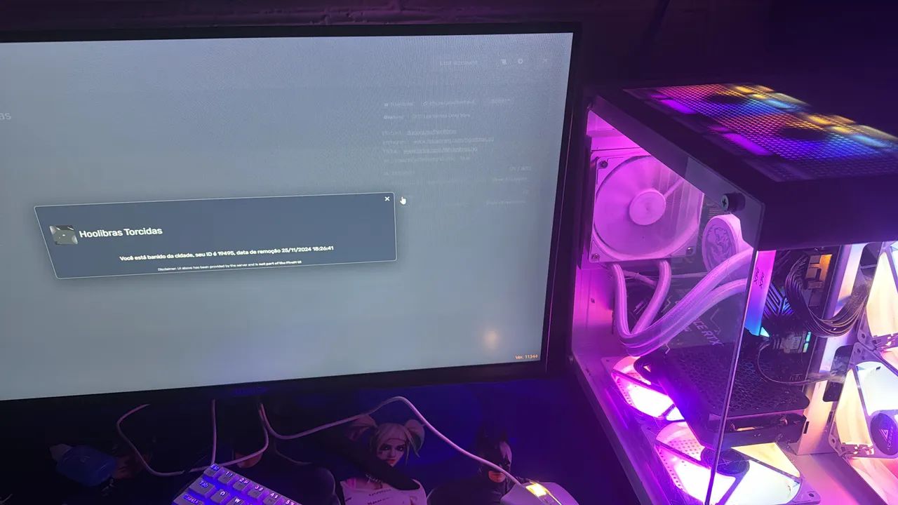 Pc gamer com monitor e periféricos 