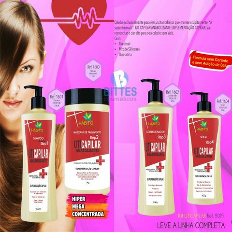 Hábito Cosméticos Kit Anabolizante Capilar U.T.I Hidratação Reconstrução Cauterização - Foto 3