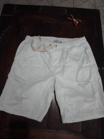 Bermuda Denin Jeans  branca. G. Excelente  - Foto 5