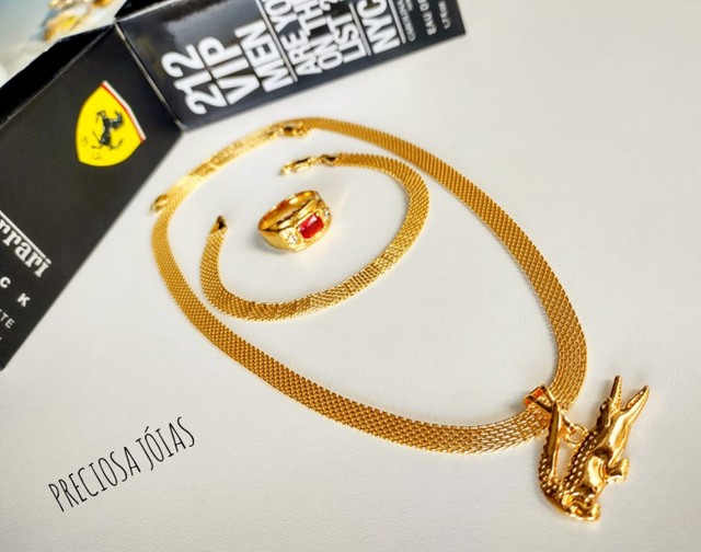 Kit cordao esteira + pulseira e anel - Foto 2
