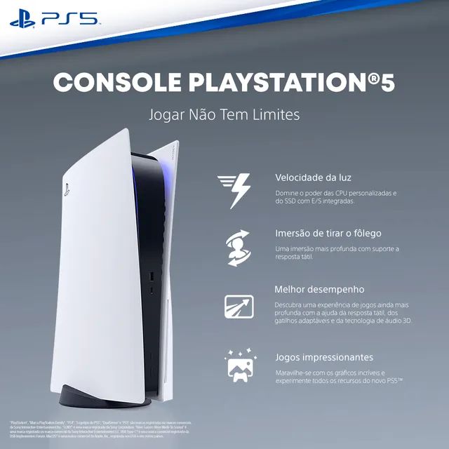 CORRE! PS5 com mídia física e digital disponíveis na  em novo bundle