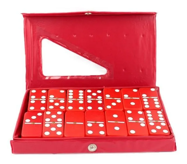 Jogo De Domino Profissional De Osso Vermelho - Kaftor - Kaftor