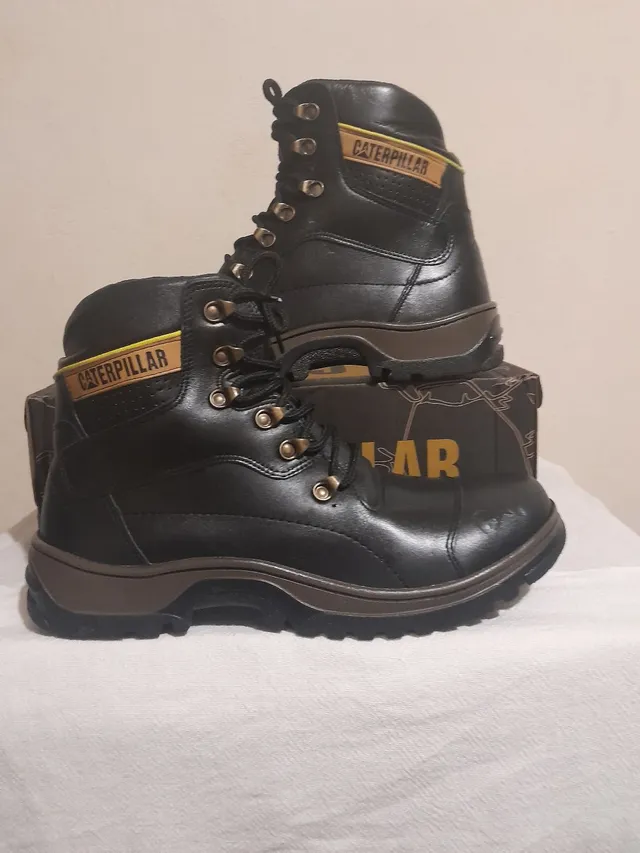 Bota Botina Caterpillar Masculina 100% Couro Confortável - Escorrega o Preço